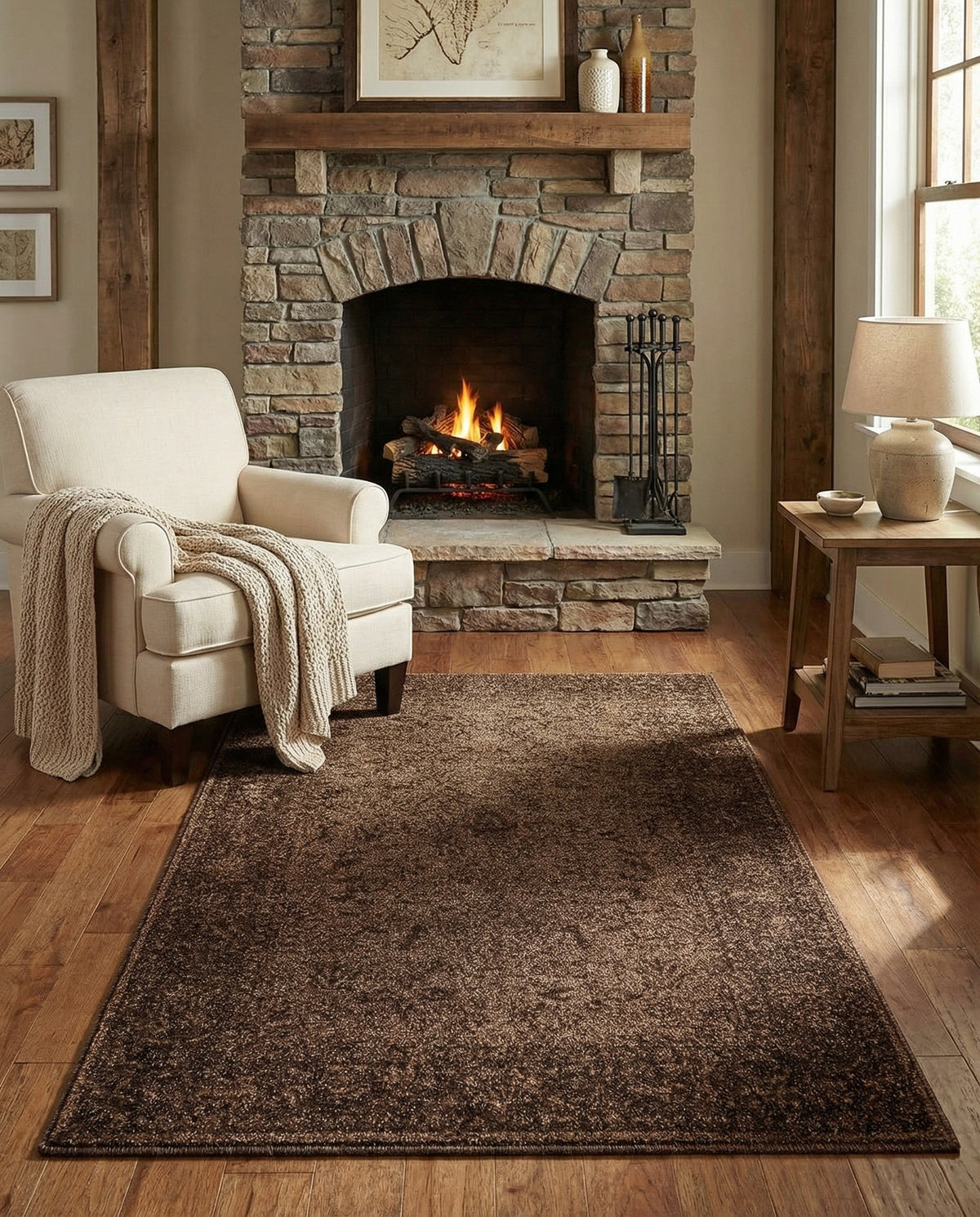 Horizon Collection Area Rug -  Apex (Brown) Rectangle Brown  lifestyle 24