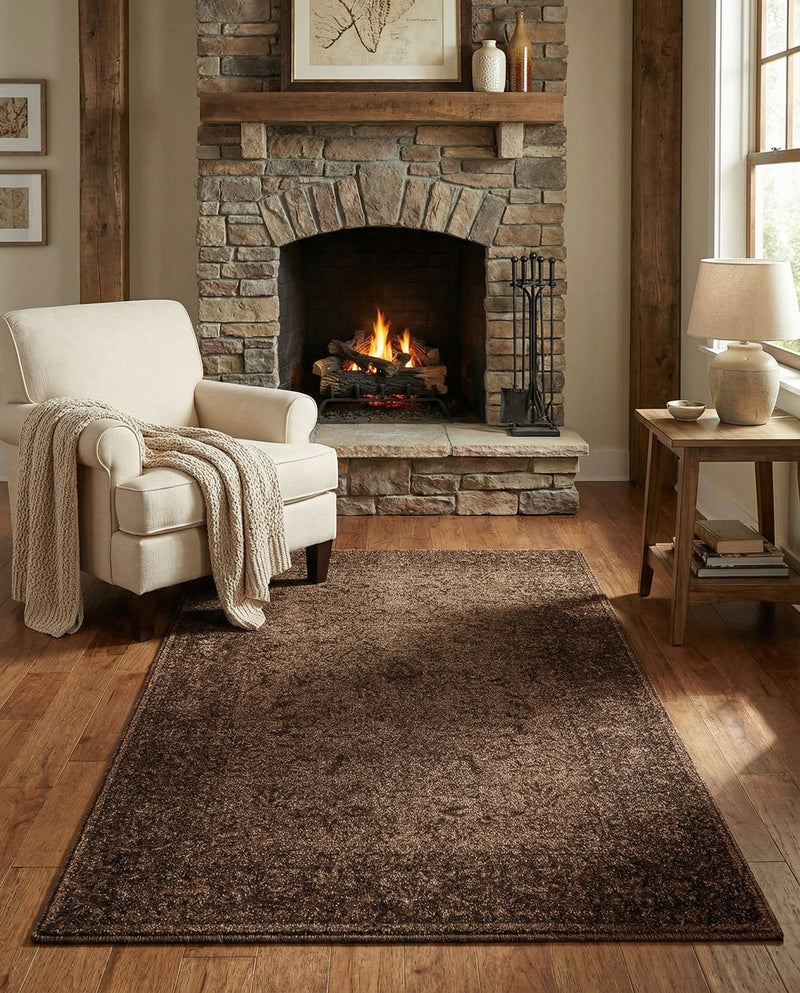 Horizon Collection Area Rug -  Apex (Brown) Rectangle Brown  lifestyle 24