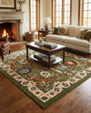 Tabriz Tapestry Collection Area Rug - Sahand (Green) Square Green  lifestyle 33
