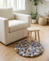 Woolen Sphere Collection Area Rug - Orbsburg (Pink and Purple) Round Pink and Purple  lifestyle 52