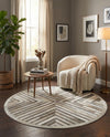 Savannah Hideaway Collection Area Rug - Serengeti Round Gray Ivory  lifestyle 42
