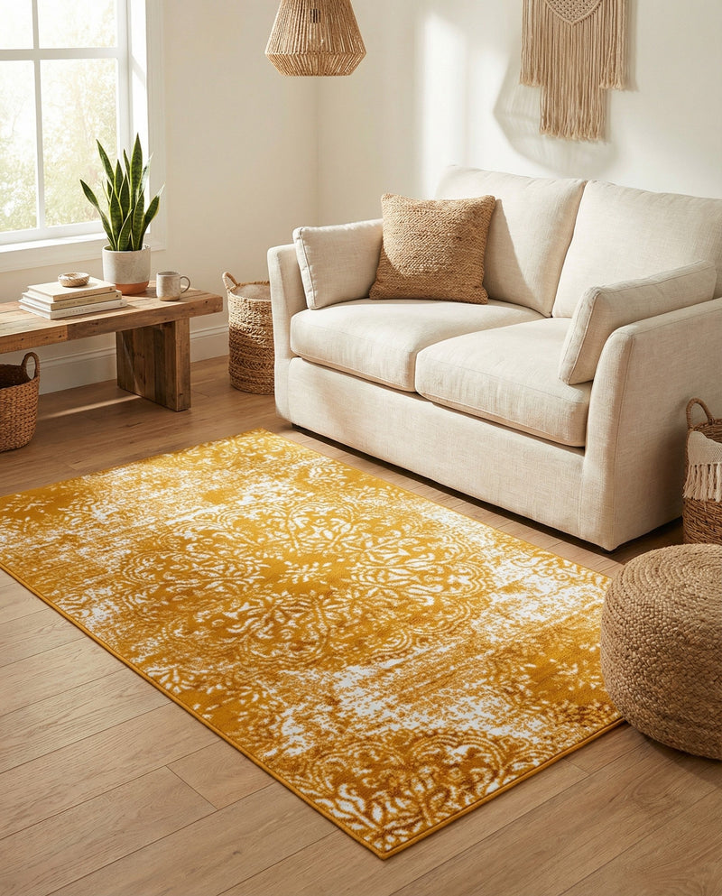 Riviera Elegance Collection Area Rug -  Monaco (Yellow) Rectangle Yellow  lifestyle 25
