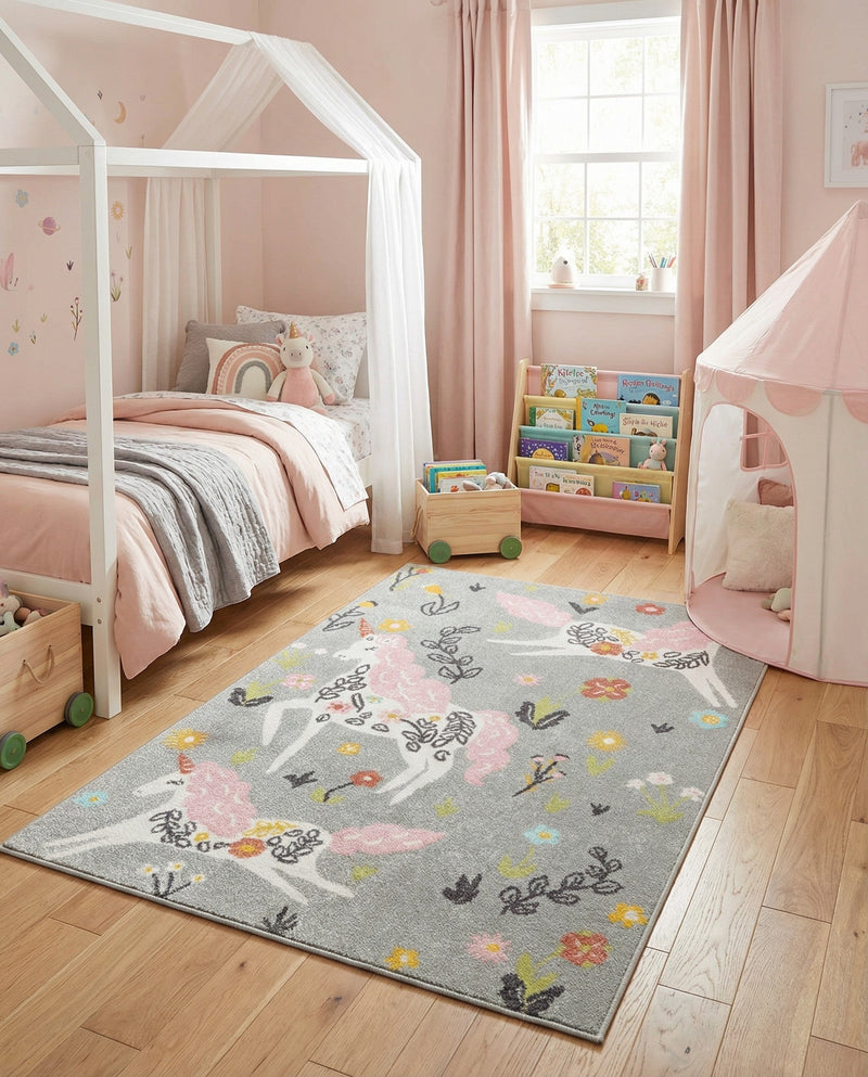 Wonder Tykes Collection Area Rug -  Hued Rectangle Gray  lifestyle 7