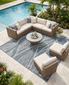 Seaside Blooms Collection Area Rug -  Evergreen (Teal) Square Teal  lifestyle 57