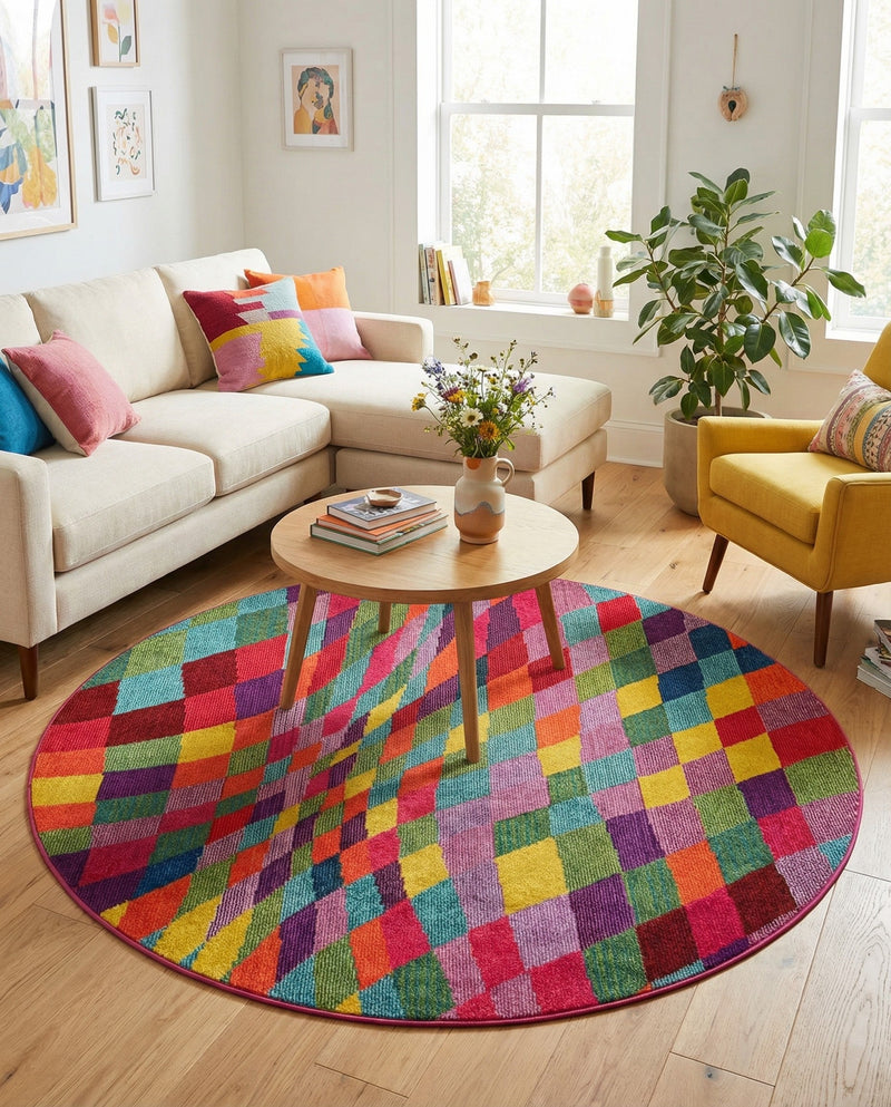 Marrakesh Elegance Collection Area Rug -  Tinghir Round Multi  lifestyle 50