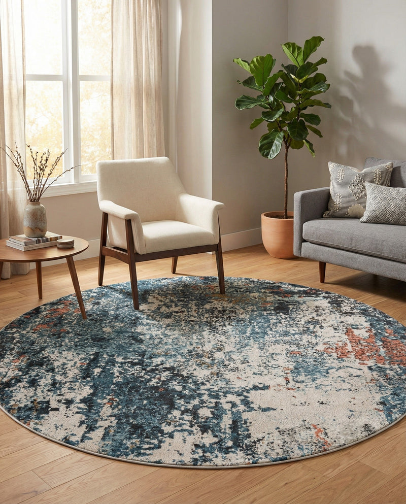Dresden Elegance Collection Area Rug -  Seiffen Round Multi  lifestyle 48
