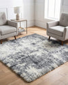 Cozy Haven Shag Collection Area Rug -  Tranquility (Smoke Gray) Square Smoke Gray  lifestyle 27
