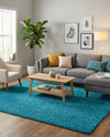 Plush Oasis Collection Area Rug - Serenity (Turquoise) Rectangle Turquoise  lifestyle 14