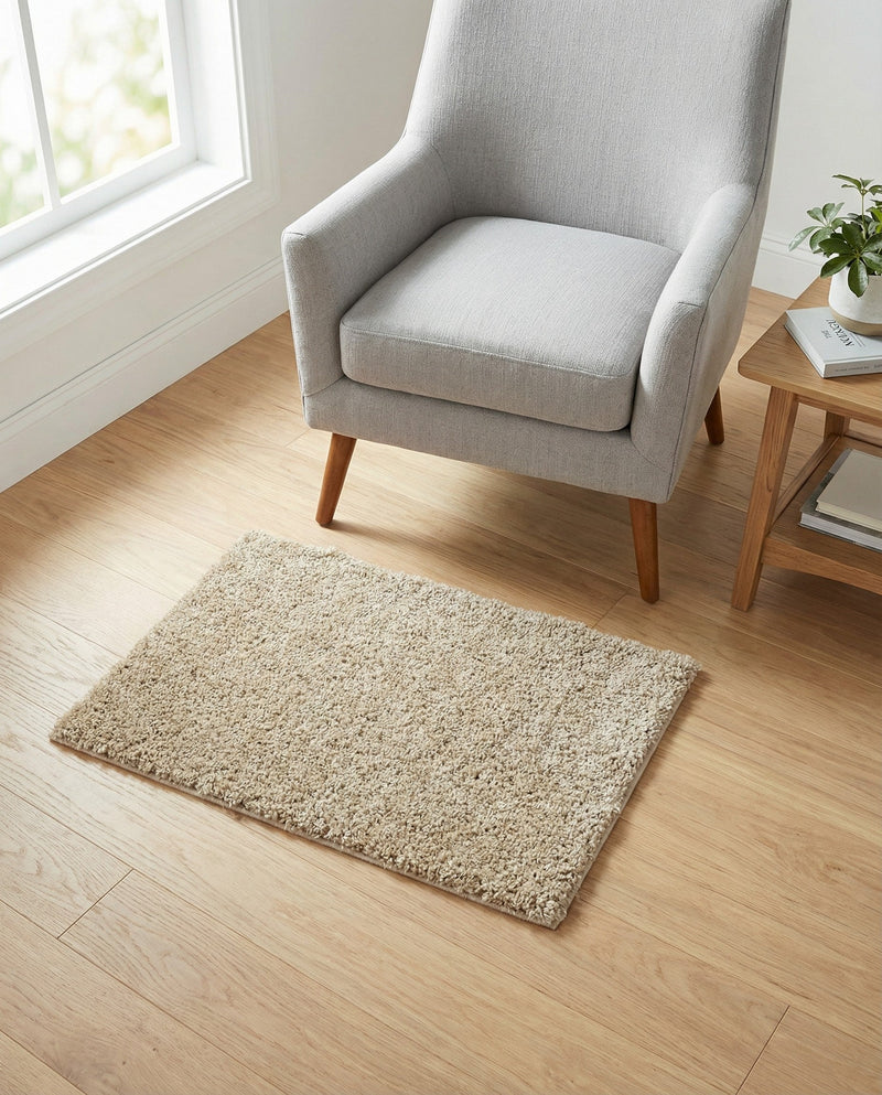 Cozy Comfort Shag Collection Area Rug - Haven (Khaki) Rectangle Khaki  lifestyle 9