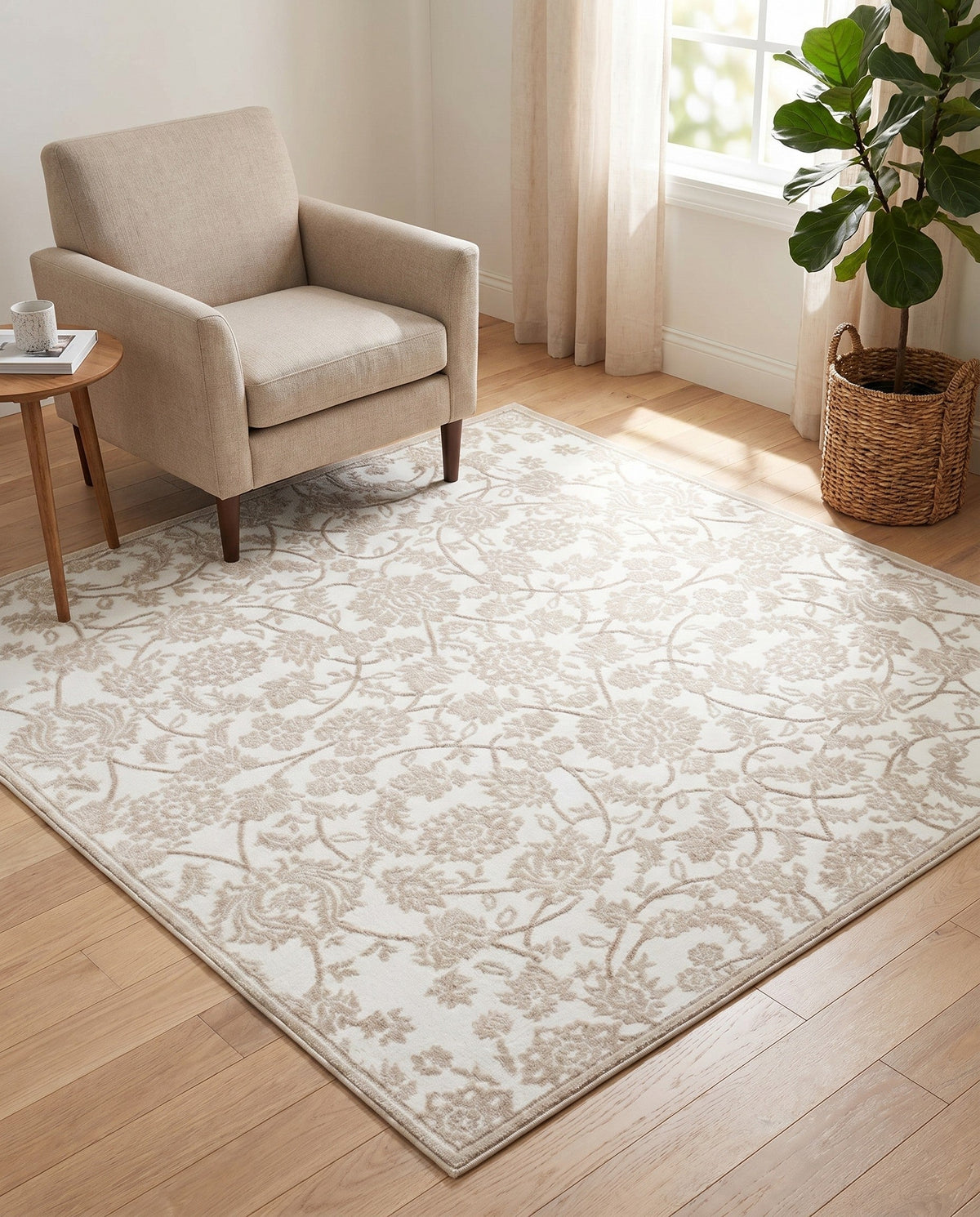 Andes Summit Collection Area Rug -  Chimborazo Square Snow White  lifestyle 77