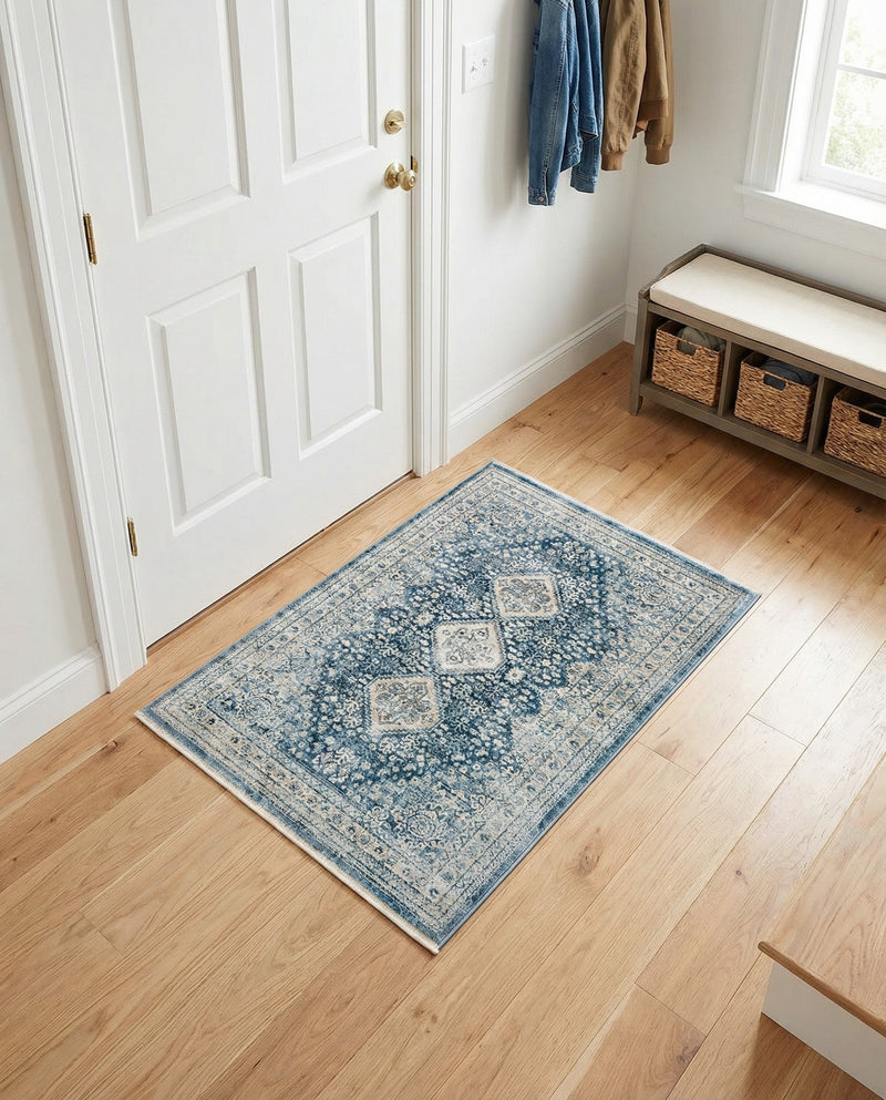 Coastal Haven Collection Area Rug -  Harborview Rectangle Navy Blue  lifestyle 48