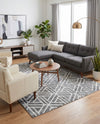 Garden Maze Retreat Collection Area Rug -  Topiarytrail Rectangle Gray  lifestyle 29