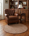 Berkshire Estate Collection Area Rug - Windsor (Cocoa Bean Brown) Round Cocoa Bean Brown  lifestyle 48