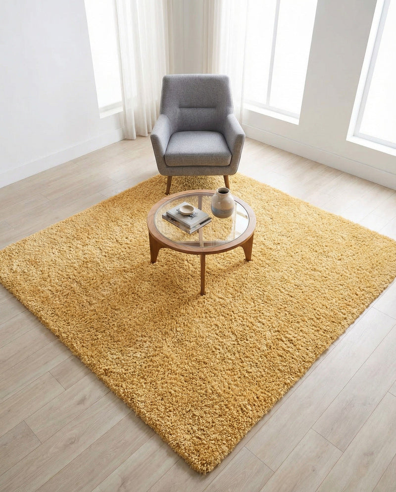 Alpine Plush Collection Area Rug -  Cortina (Sun Yellow) Square Sun Yellow  lifestyle 40