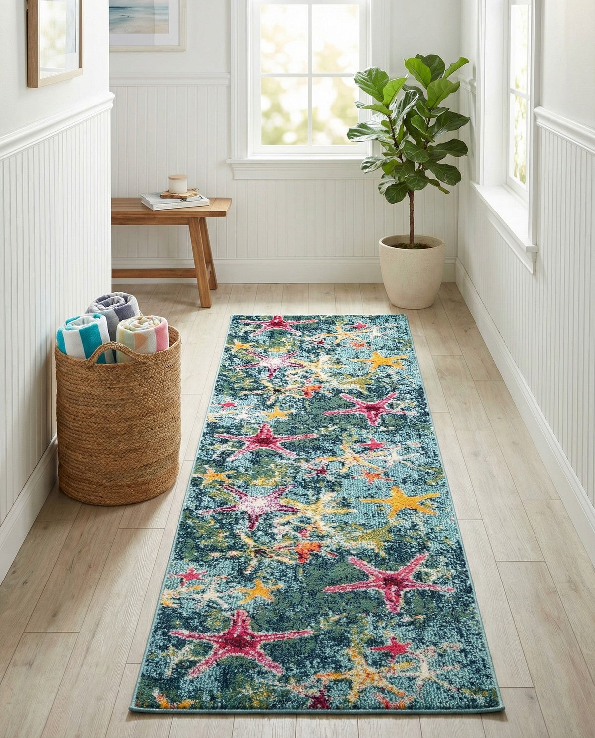 Sorrento Shores Collection Area Rug - Positano Runner Navy Blue  lifestyle 95