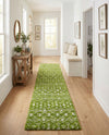 Berber Lattice Shag Collection Area Rug - Atlas (Green) Runner Green  lifestyle 49