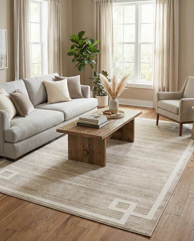 Metro Heights Collection Area Rug -  Bronx Rectangle Beige  lifestyle 45