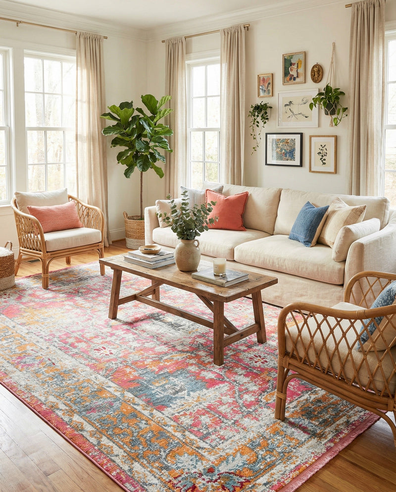 Arcadia Rugs Collection Area Rug -  Olympus Rectangle Pink  lifestyle 54