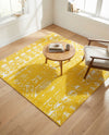 Brighton Stripes Collection Area Rug - Sussex (Yellow) Square Yellow  lifestyle 40
