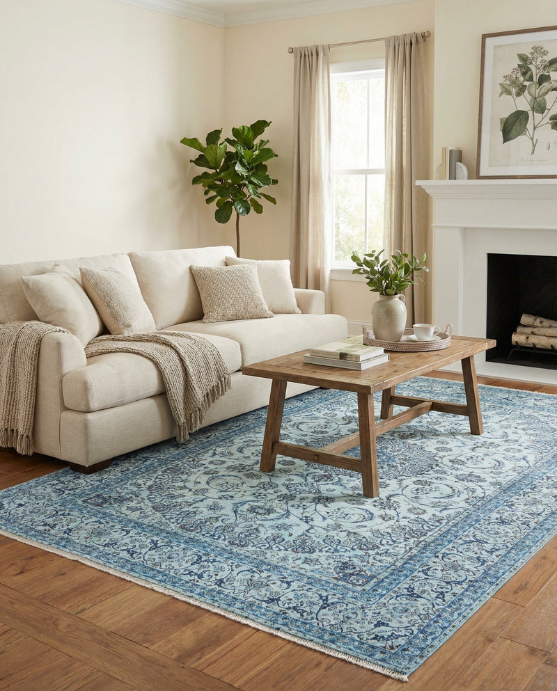 Bazaar Chic Collection Area Rug -  El Jadida Rectangle Blue  lifestyle 13