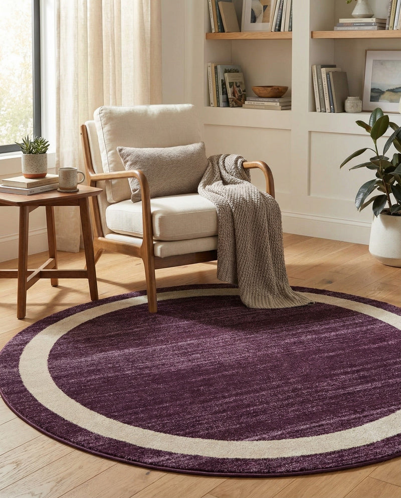 Studio Haven Collection Area Rug -  Alcove (Violet) Round Violet  lifestyle 30