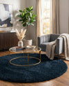 Eternal Plush Oasis Collection Area Rug -  Tranquility (Cobalt) Round Cobalt  lifestyle 31