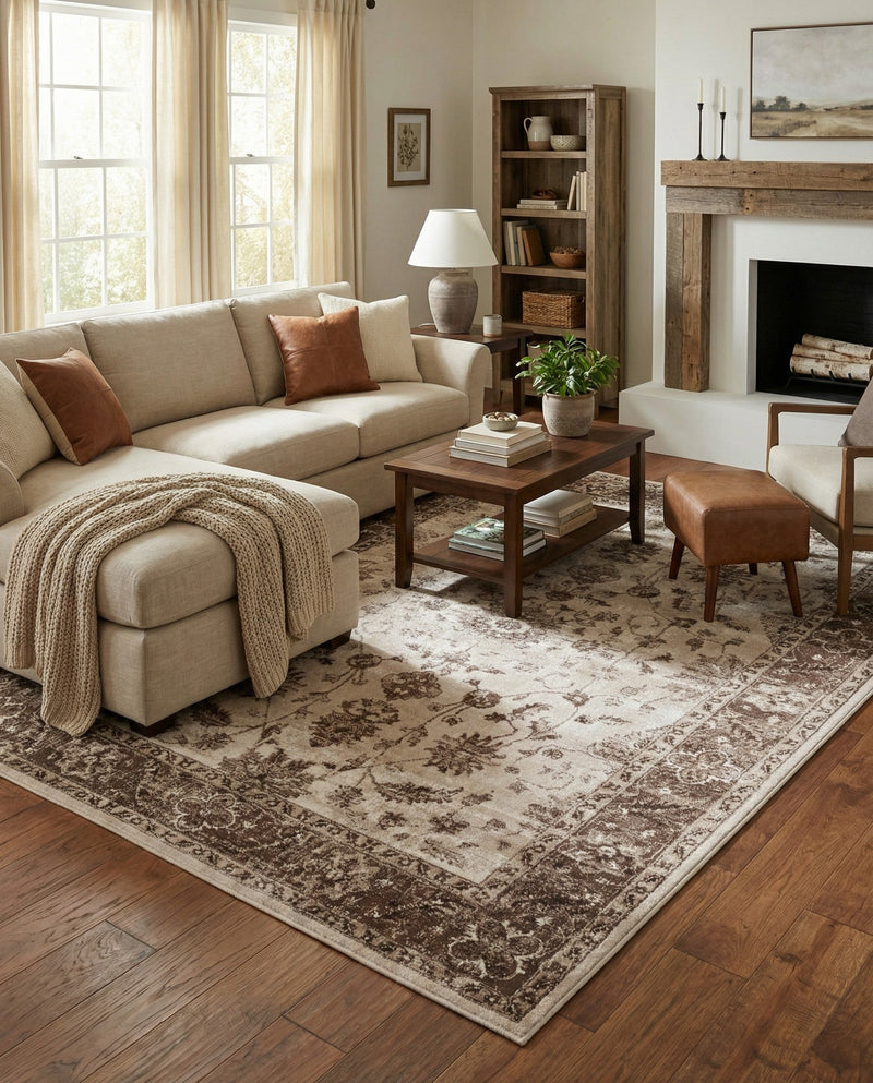 Andes Summit Collection Area Rug -  Aconcagua Rectangle Cream  lifestyle 22