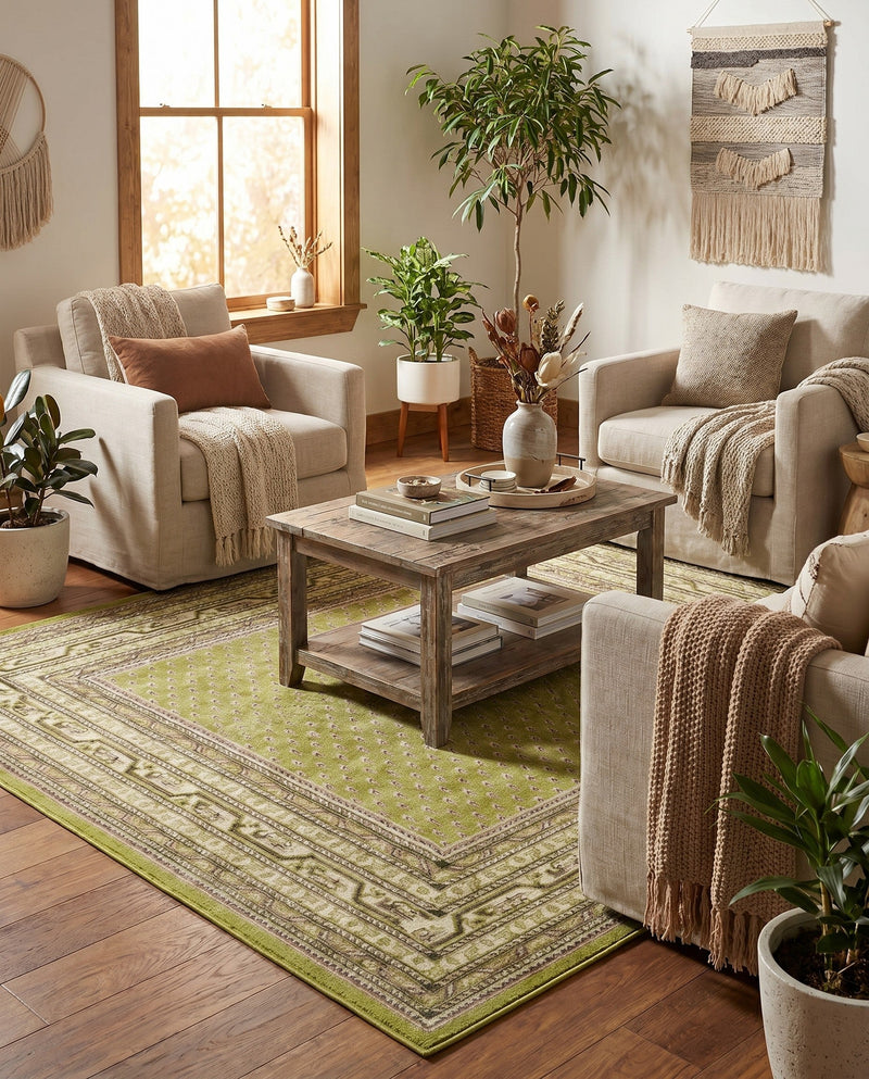Soho Elegance Collection Area Rug -  Mercer (Green) Square Green  lifestyle 61