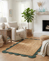 Serenity Braided Jute Collection Area Rug - Seaside Rectangle Natural and Green  lifestyle 20