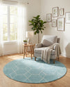 Trellis Mosaic Collection Area Rug - Arborville (Light Blue) Round Light Blue  lifestyle 29