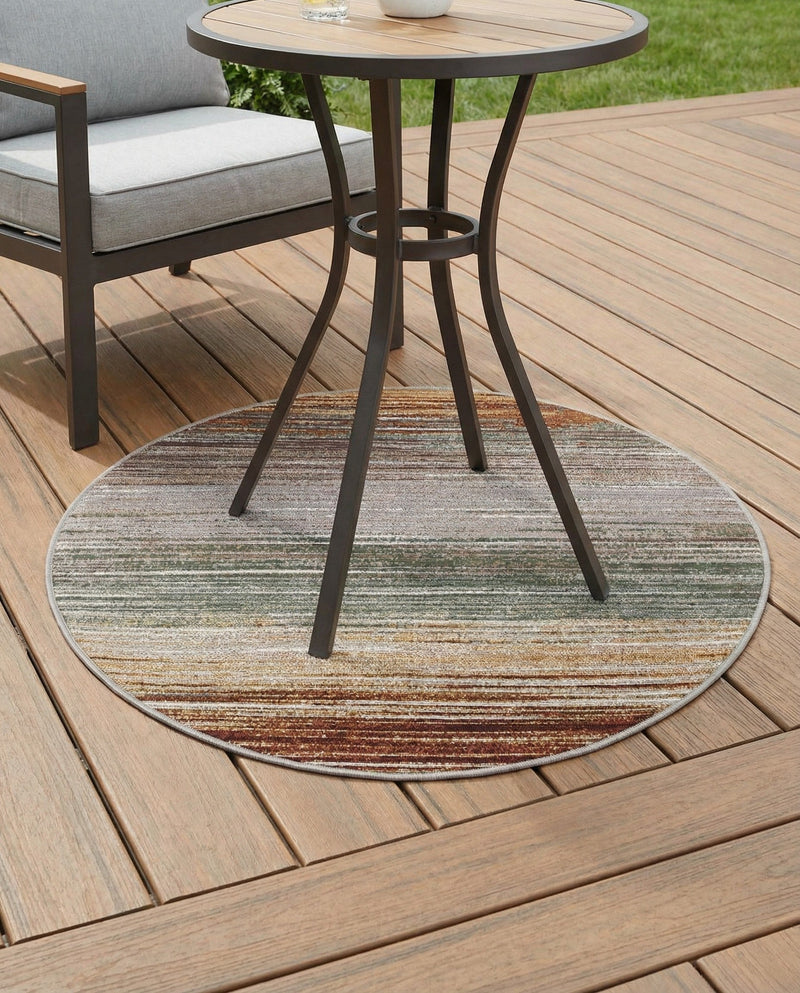 Urban Terrace Collection Area Rug -  Corsica Round Multi  lifestyle 76
