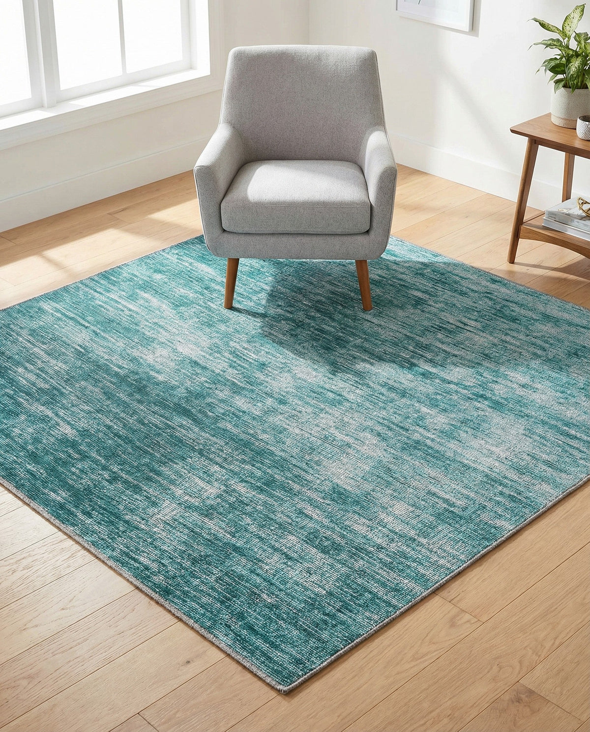 Sahara Essence Collection Area Rug - Oasis (Teal) Square Teal  lifestyle 91