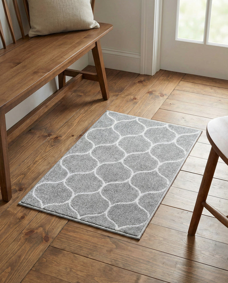 Trellis Mosaic Collection Area Rug -  Pergolatown (Light Gray) Rectangle Light Gray  lifestyle 11