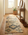 Benares Handwoven Jute Collection Area Rug - Ganges Runner Blue and Green  lifestyle 62