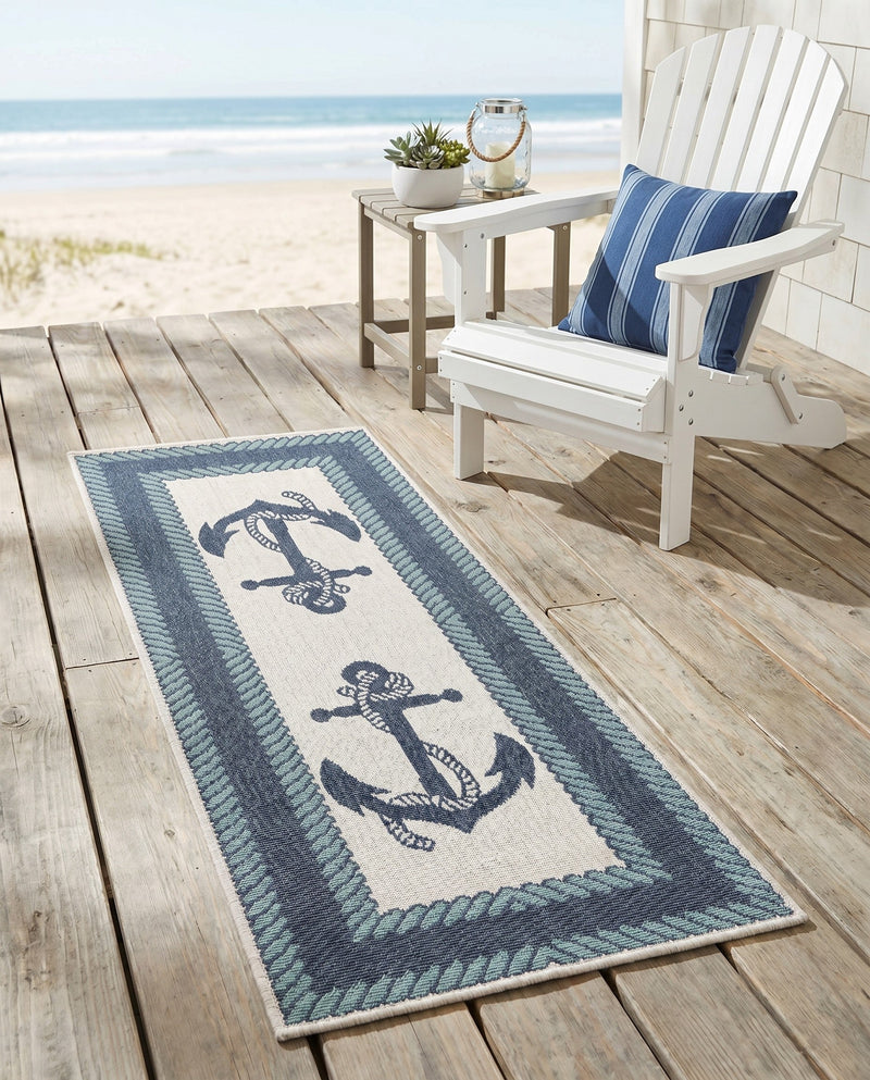 Seaside Haven Rugs Collection Area Rug -  Coralreef Runner Navy Blue  lifestyle 88