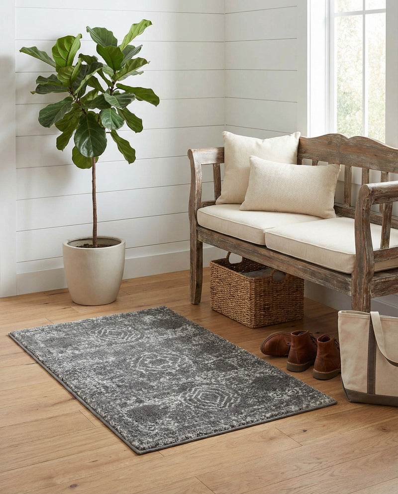 Dover Terrace Collection Area Rug -  Lagoon (Dark Gray) Rectangle Dark Gray  lifestyle 10