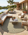 Urban Terrace Collection Area Rug -  Astoria (Green) Round Green  lifestyle 58