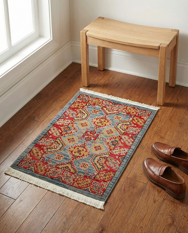 Persian Elegance Collection Area Rug -  Nain Rectangle Light Blue  lifestyle 5
