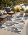 Urban Terrace Collection Area Rug -  Bronx Rectangle Black and White  lifestyle 29