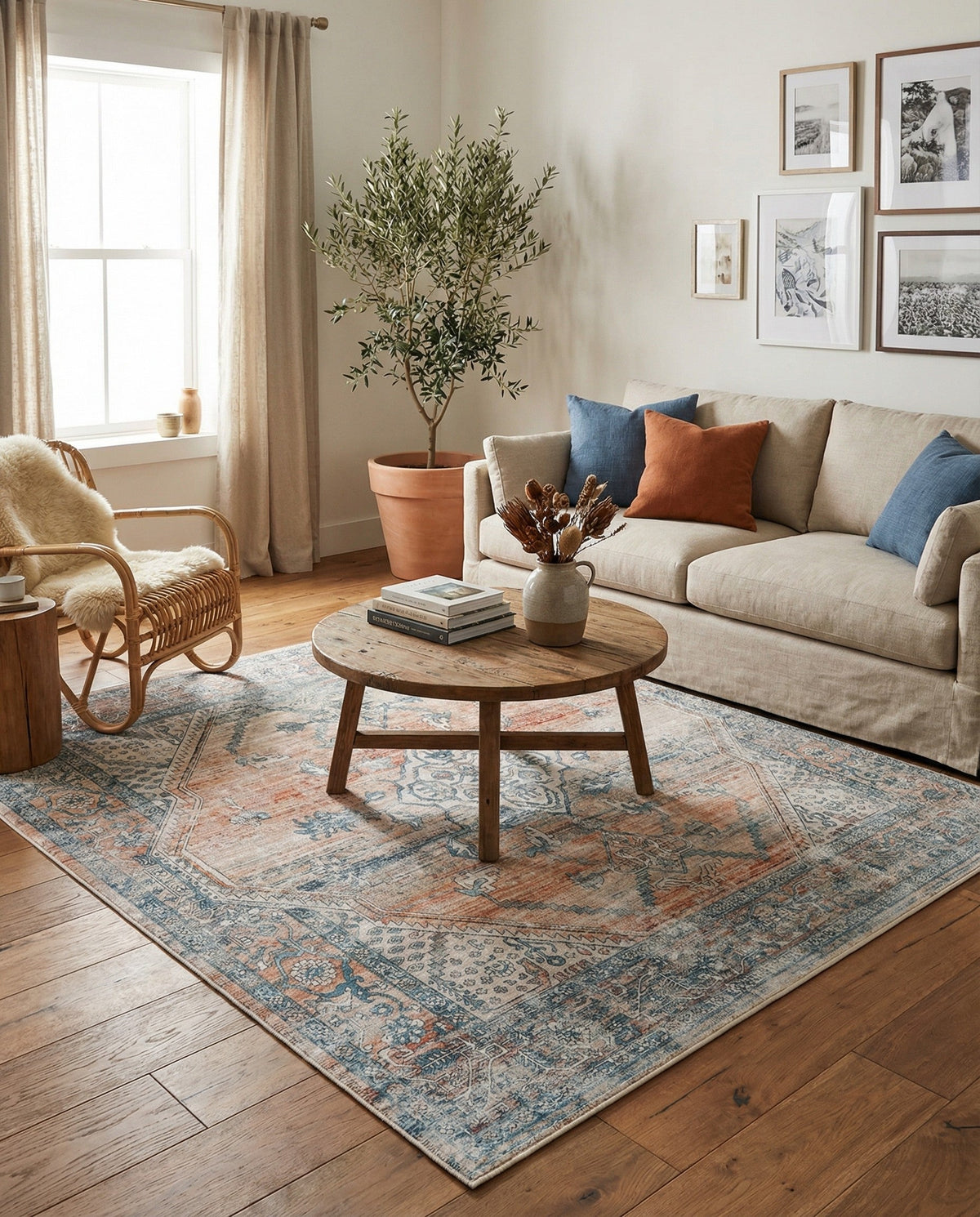 Coastal Haven Collection Area Rug -  Marina Square Multi  lifestyle 223