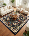 Tabriz Tapestry Collection Area Rug - Sahand (Navy Blue) Square Navy Blue  lifestyle 56