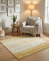 Mediterranean Lattice Collection Area Rug -  Casablanca (Ivory and Yellow) Square Ivory and Yellow  lifestyle 88