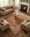 Jaipur Elegance Collection Area Rug -  Nahargarh (Brick Red Light Rose) Square Brick Red Light Rose  lifestyle 57