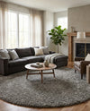 Plush Oasis Collection Area Rug - Serenity (Cloud Gray) Round Cloud Gray  lifestyle 63