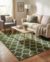 Lattice Gardens Collection Area Rug -  Bloomfield (Dark Green) Rectangle Dark Green  lifestyle 6