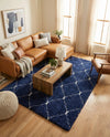 Casablanca Comfort Collection Area Rug -  Medina Rectangle Navy Blue  lifestyle 19