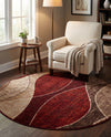 Autumn Meadow Collection Area Rug -  Emberglow Round Multi  lifestyle 80