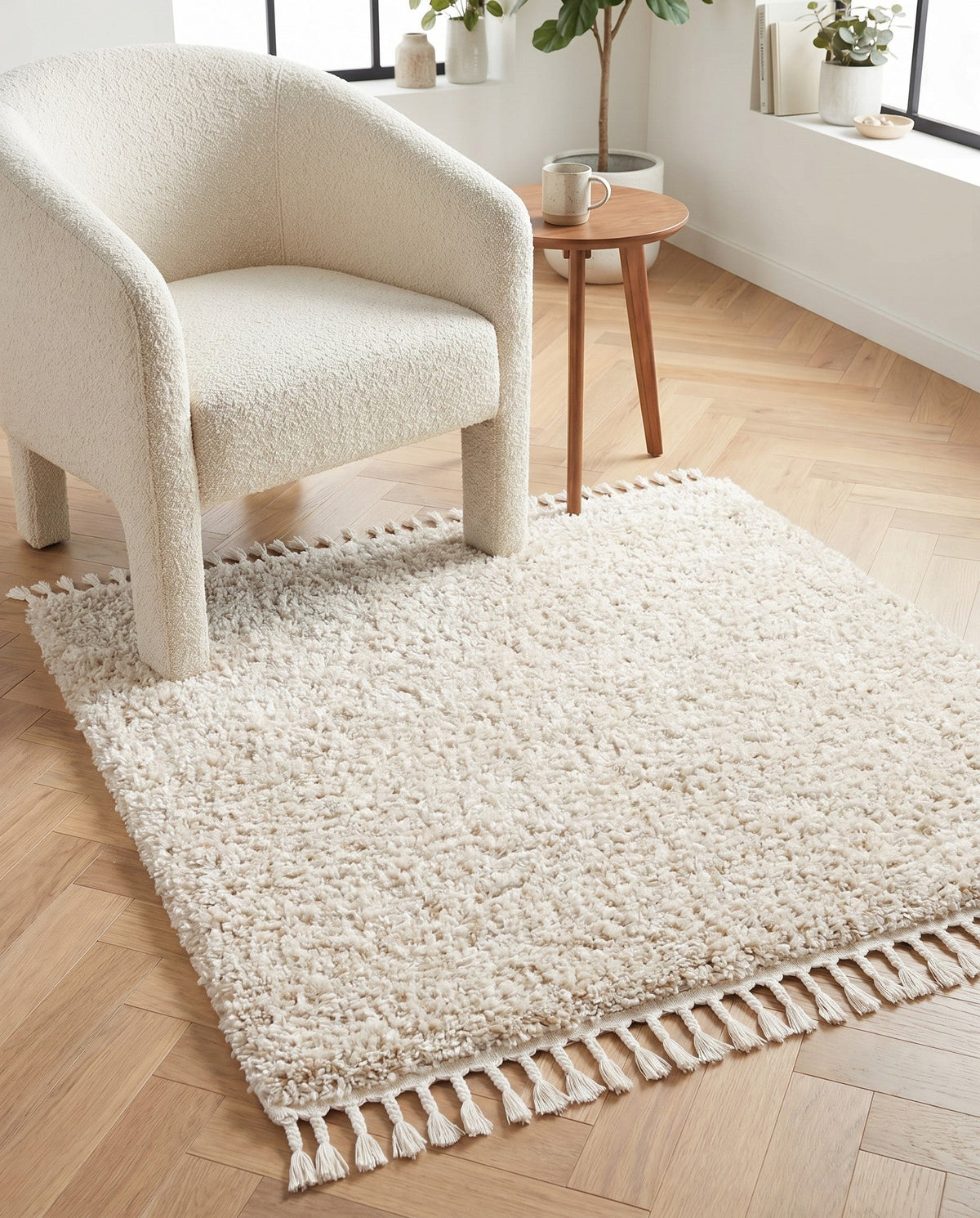Cozy Cove Shag Collection Area Rug -  Harbor Square Ivory  lifestyle 170