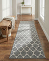 Lattice Gardens Collection Area Rug -  Bloomfield (Dark Gray) Runner Dark Gray  lifestyle 34