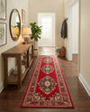 Tabriz Tapestry Collection Area Rug - Azerbaijan (Red) Runner Red  lifestyle 26